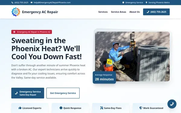 Emergency AC Repair Phoenix - website screenshot