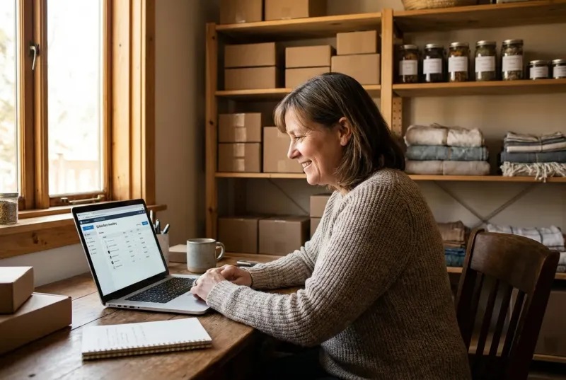 store owner managing product listings and inventory