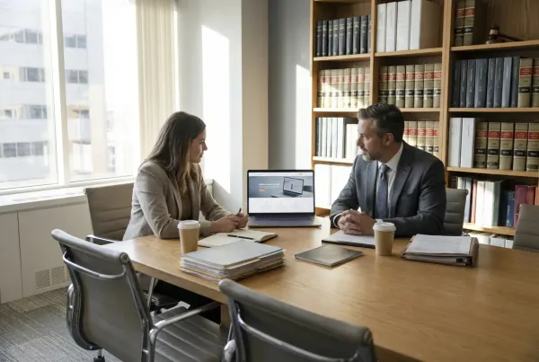 law firm website design review in professional office