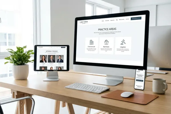 practice area pages displayed across desktop and mobile