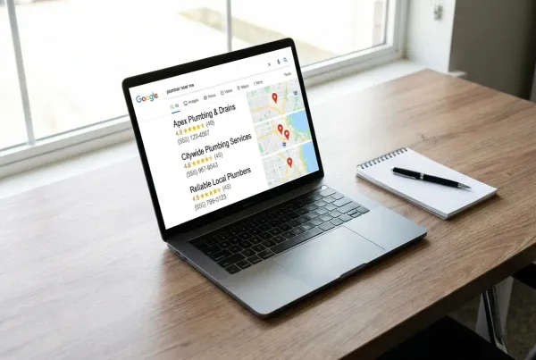 local map pack showing plumbing company rankings