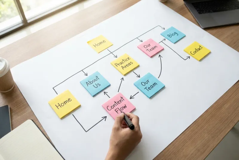 mapping out website structure and content flow