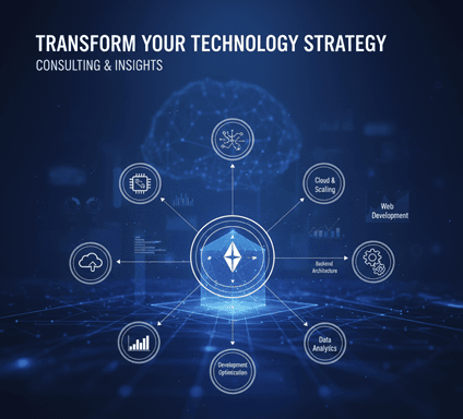 Strategic technology consulting session at Claremont Software showing collaborative planning workspace with modern architecture documentation and planning tools