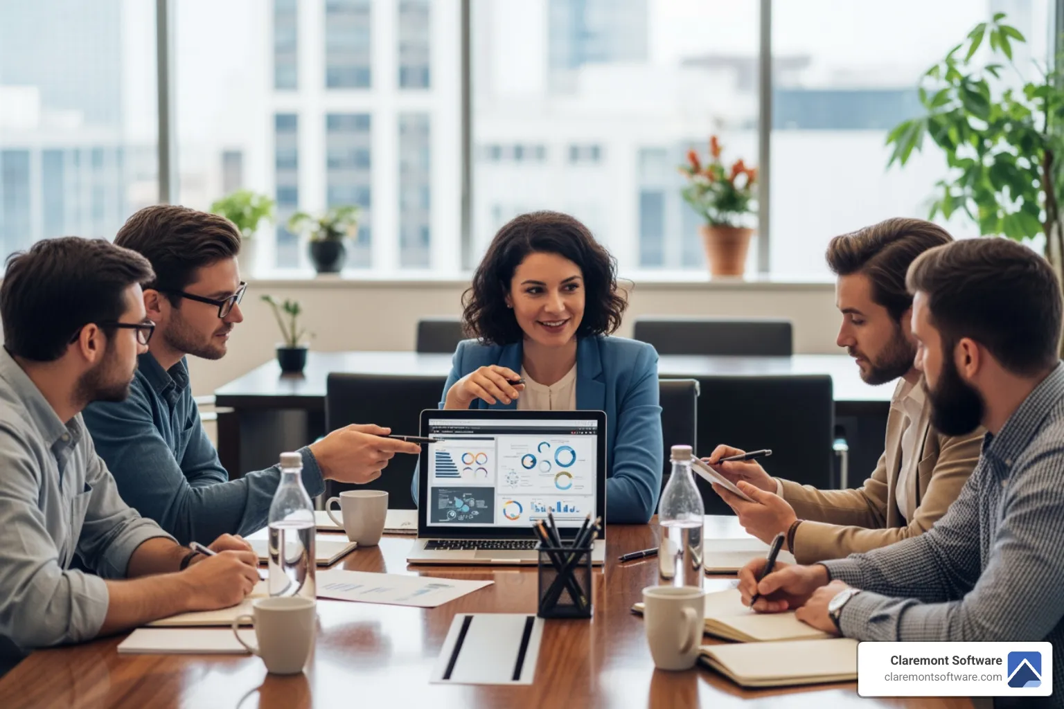 team collaborating around a table - professional website design & development company in Illinois