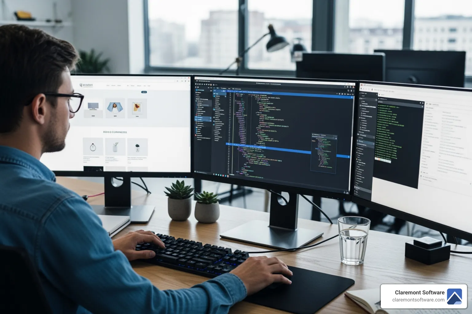 bespoke web developer working on custom website - bespoke web developer