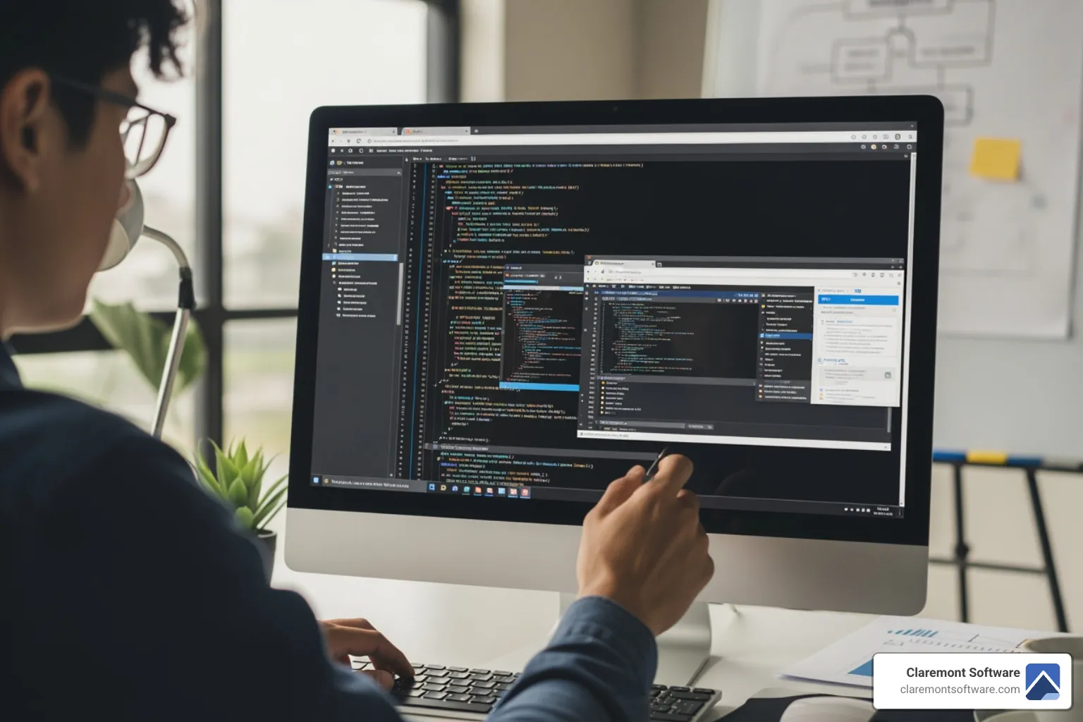 custom wireframe sketch next to a generic website layout - bespoke web developer