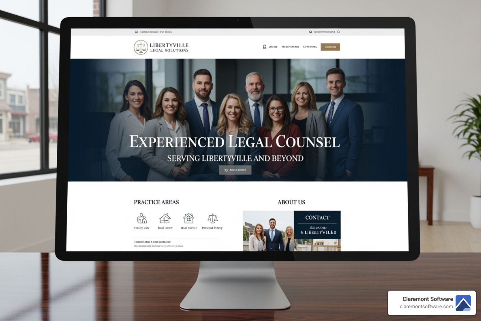 Side-by-side comparison of a cluttered, outdated law firm website with a clean, modern, mobile-responsive design - websites built for lawyers in Libertyville