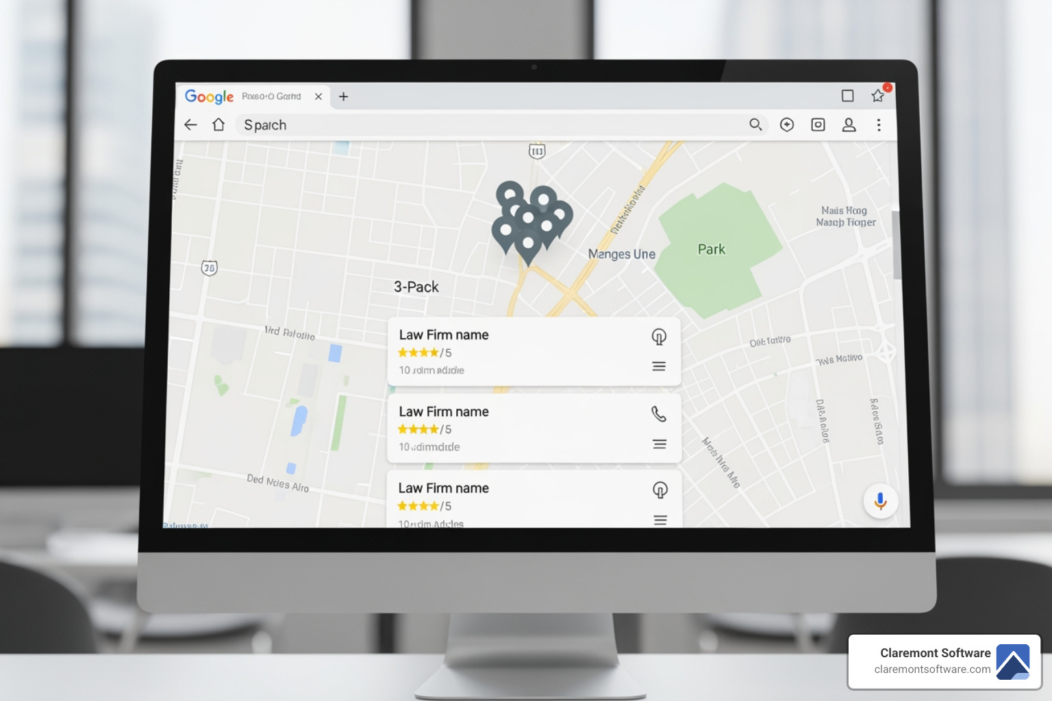 Google Maps 3-pack result for a local law firm search - custom websites for lawyers in lake county, IL