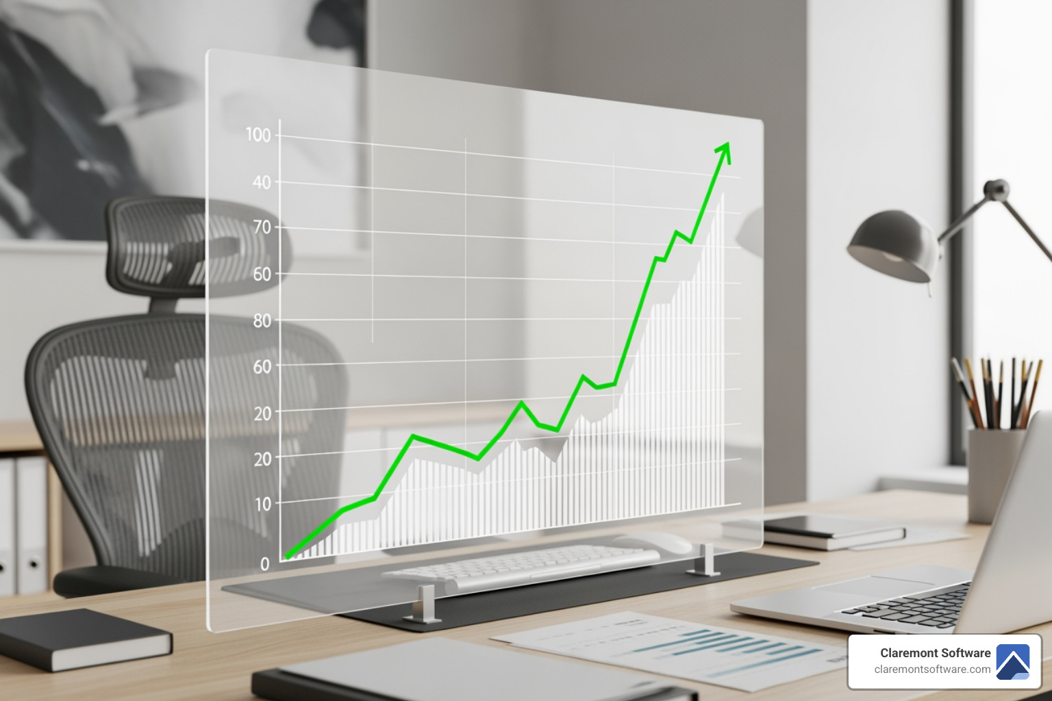 Chart showing an upward trend in sales and revenue - ecommerce website design services