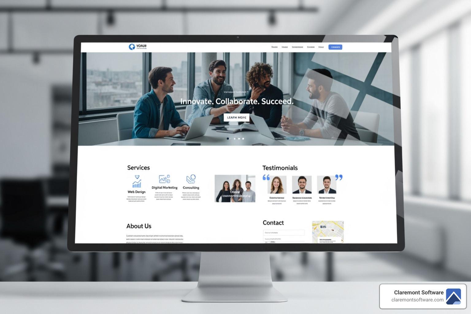 single-column blog or landing page - business website layout