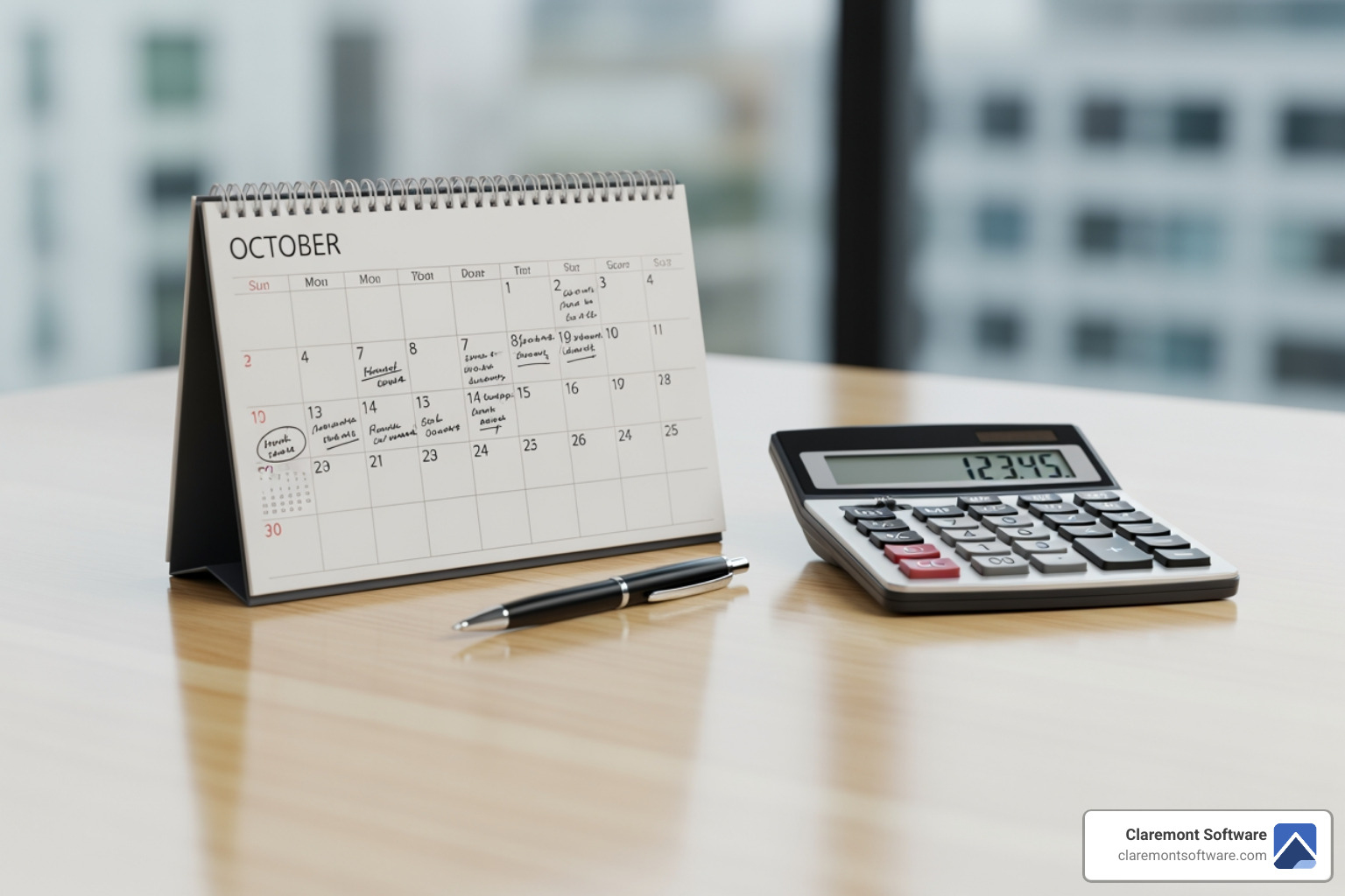 calendar next to a calculator - web design company near me