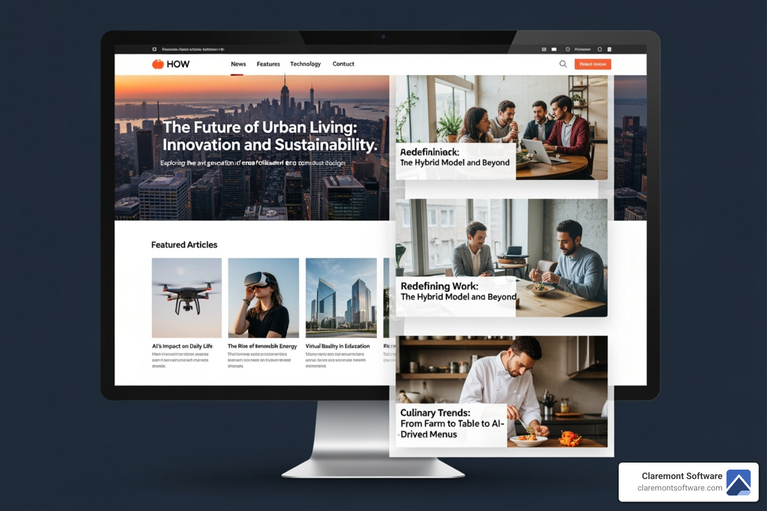 content-rich website using a magazine-style layout - business website layout