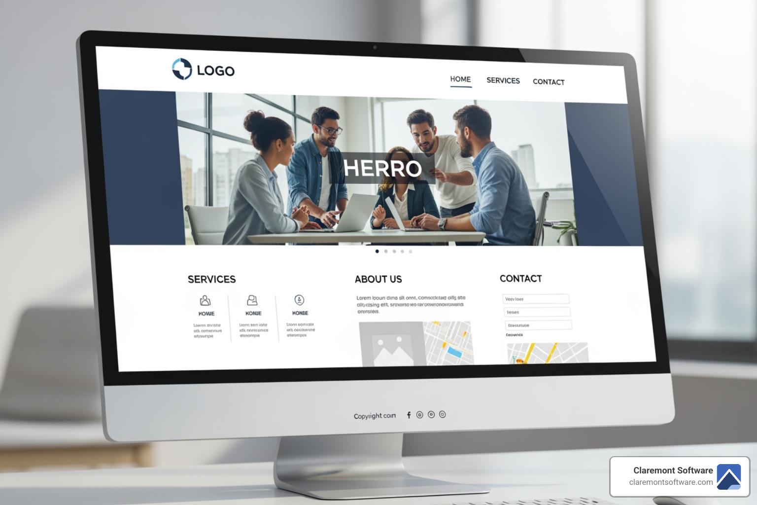 modern, asymmetrical website design - business website layout
