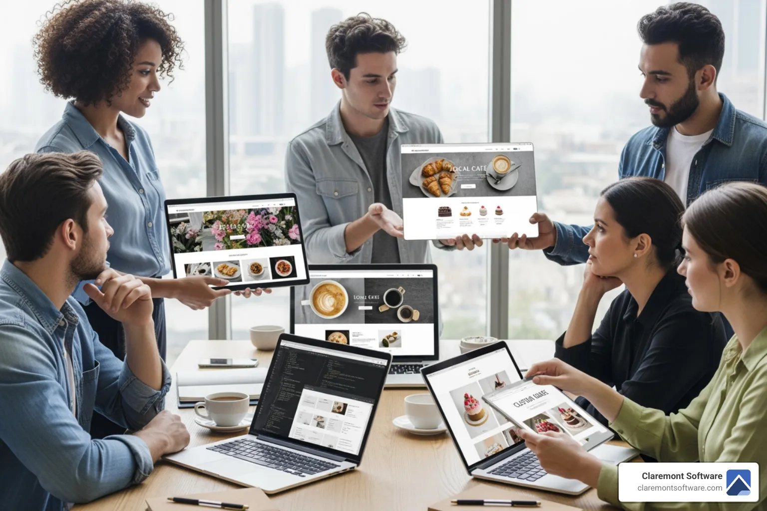 custom website on laptop and phone - custom websites for small businesses