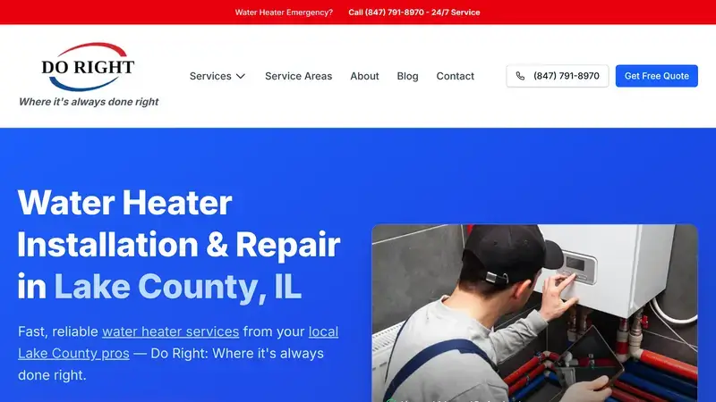 Do Right Water Heater Services - Lake County, IL - Desktop View