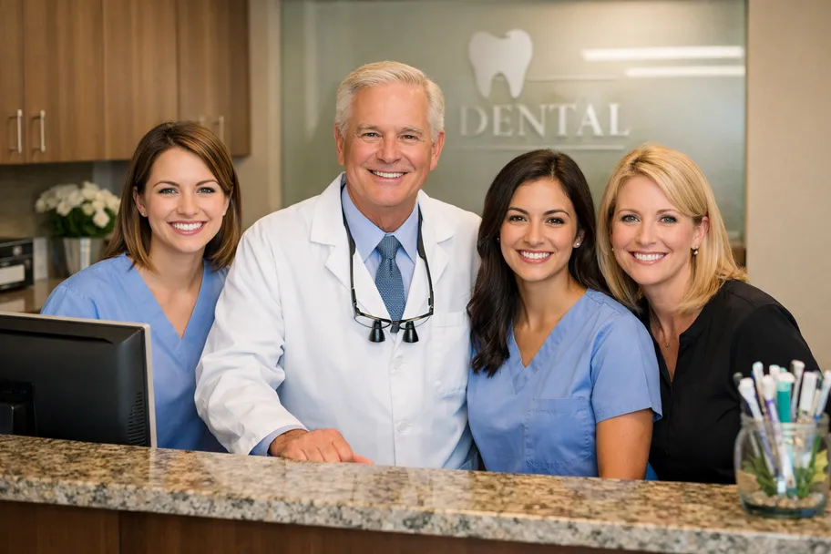 Meet the Team page with smiling staff photos - dentist website design
