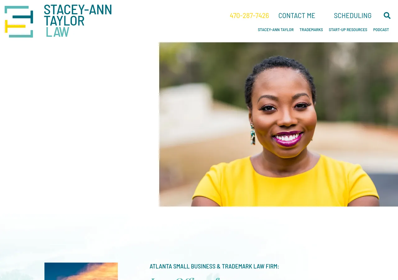 Screenshot of Law Office of Stacey-Ann Taylor website homepage
